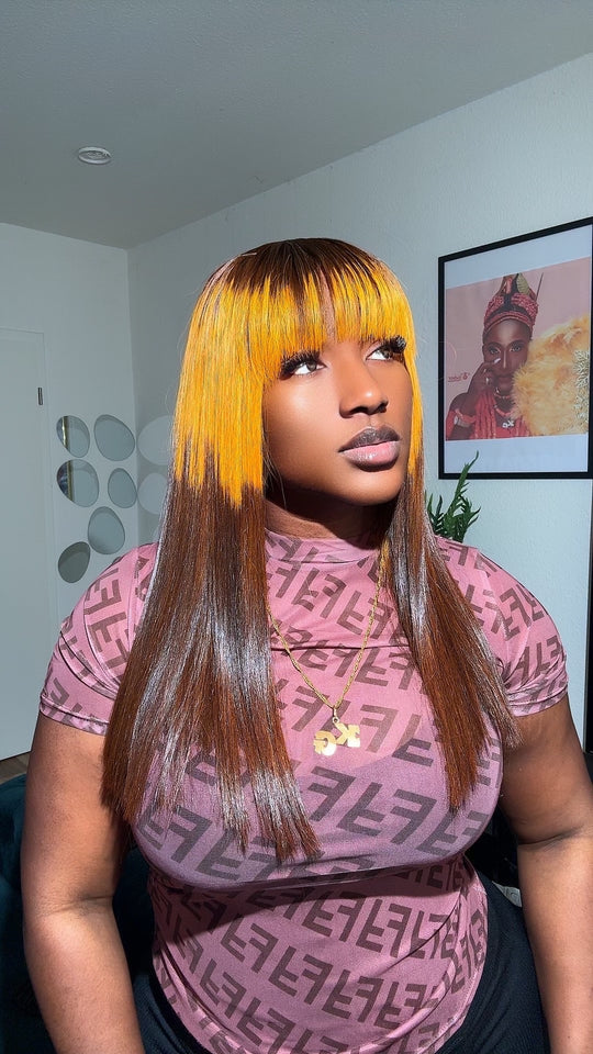 2tone Bone Straight Finge Wig
