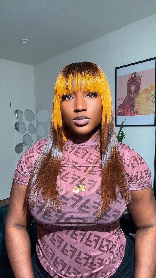 2tone Bone Straight Finge Wig