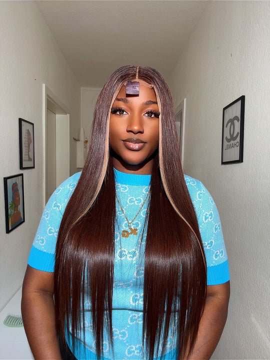 Chocolate Brown Bone Straight