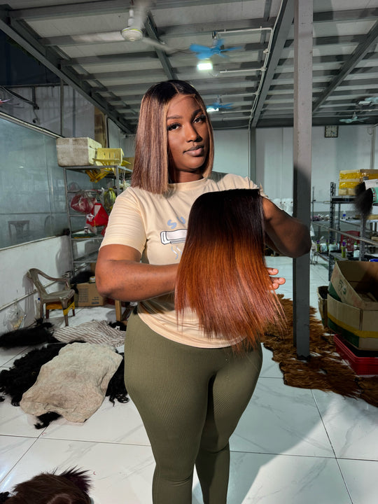 1b/ light brown SDD Bone Straight Wig ( Vietnam Live Sale )