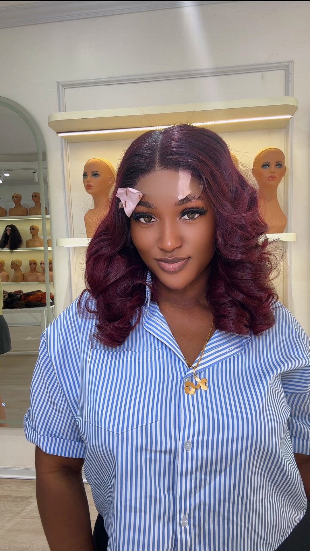 Burgundy Donor Bouncy Wig  (pre order)