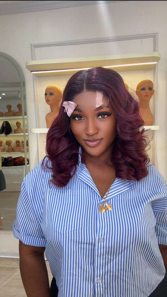 Burgundy Donor Bouncy Wig  (pre order)