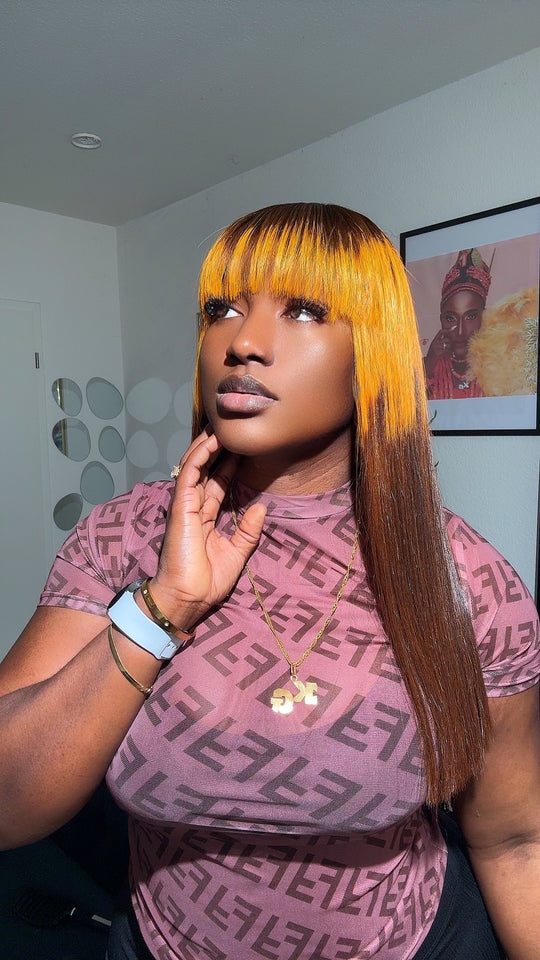 2tone Bone Straight Finge Wig