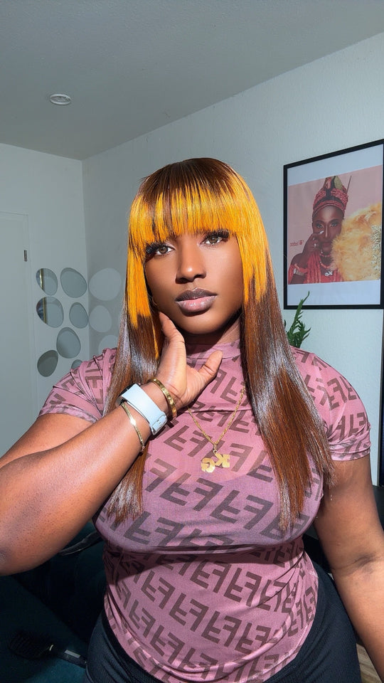 2tone Bone Straight Finge Wig
