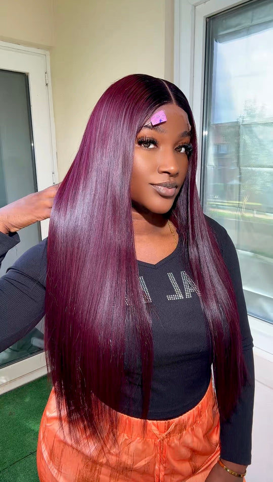 Burgundy Bone Straight