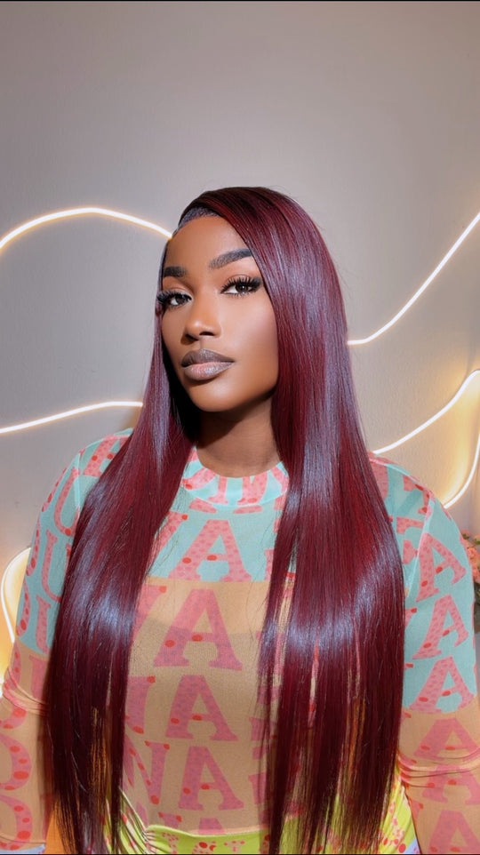 Burgundy Bone Straight