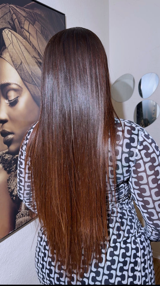Brown Tip Vietnamese Bone Straight Wig