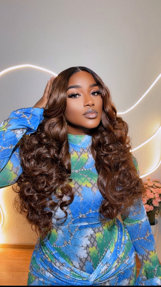 Brown Layered Statement Bouncy Wig