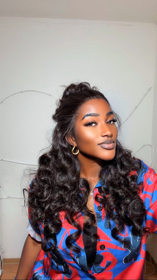 1b Custom Hair Line Frontal Wavy Wig
