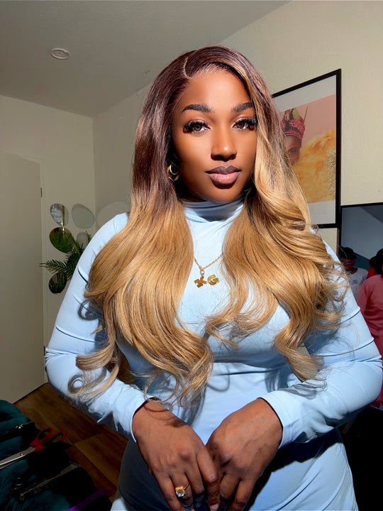 Vietnamese 1b/blonde bodywave wig