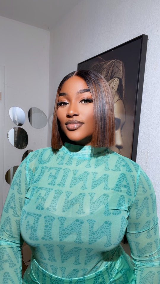 Capuccino Blunt Cut Bob Bone Straight Wig