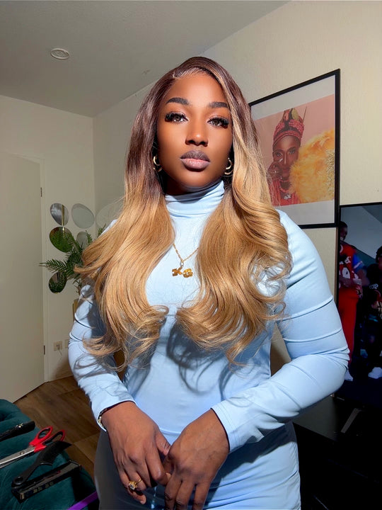 Vietnamese 1b/blonde bodywave wig