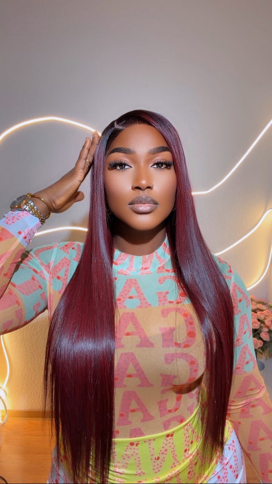 Burgundy Bone Straight