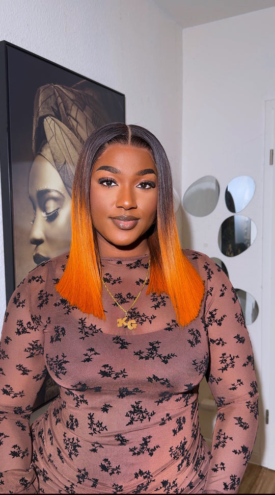 1b/Orange Luxury Bone Straight Closure Wig (Copy)