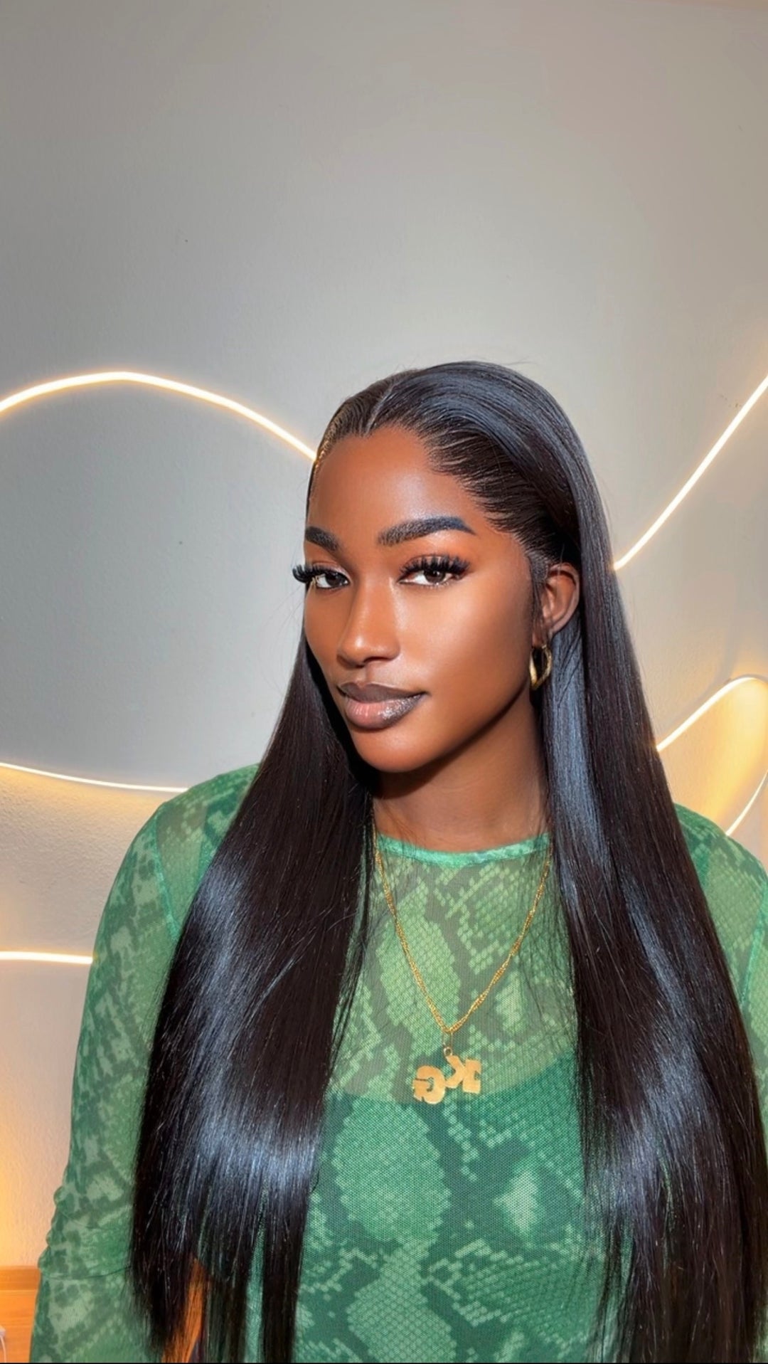Blonde/Brown Vietnamese Satin Straight Wig
