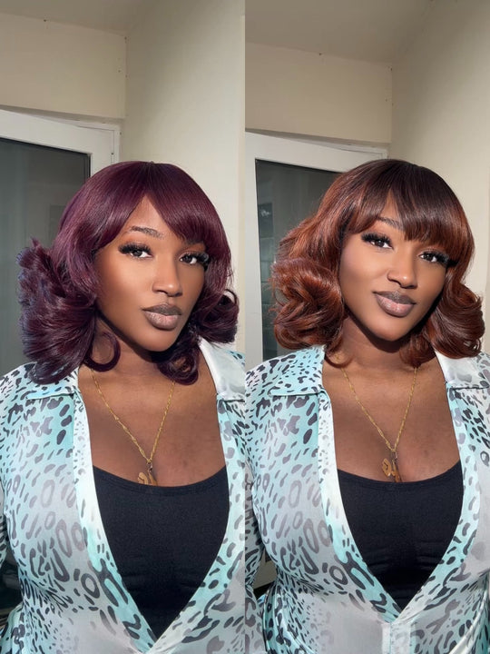 Donor Bouncy Fringe( burgundy and brown )