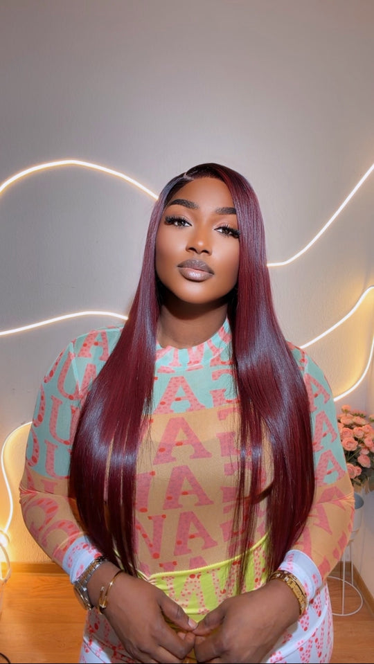 Burgundy Bone Straight