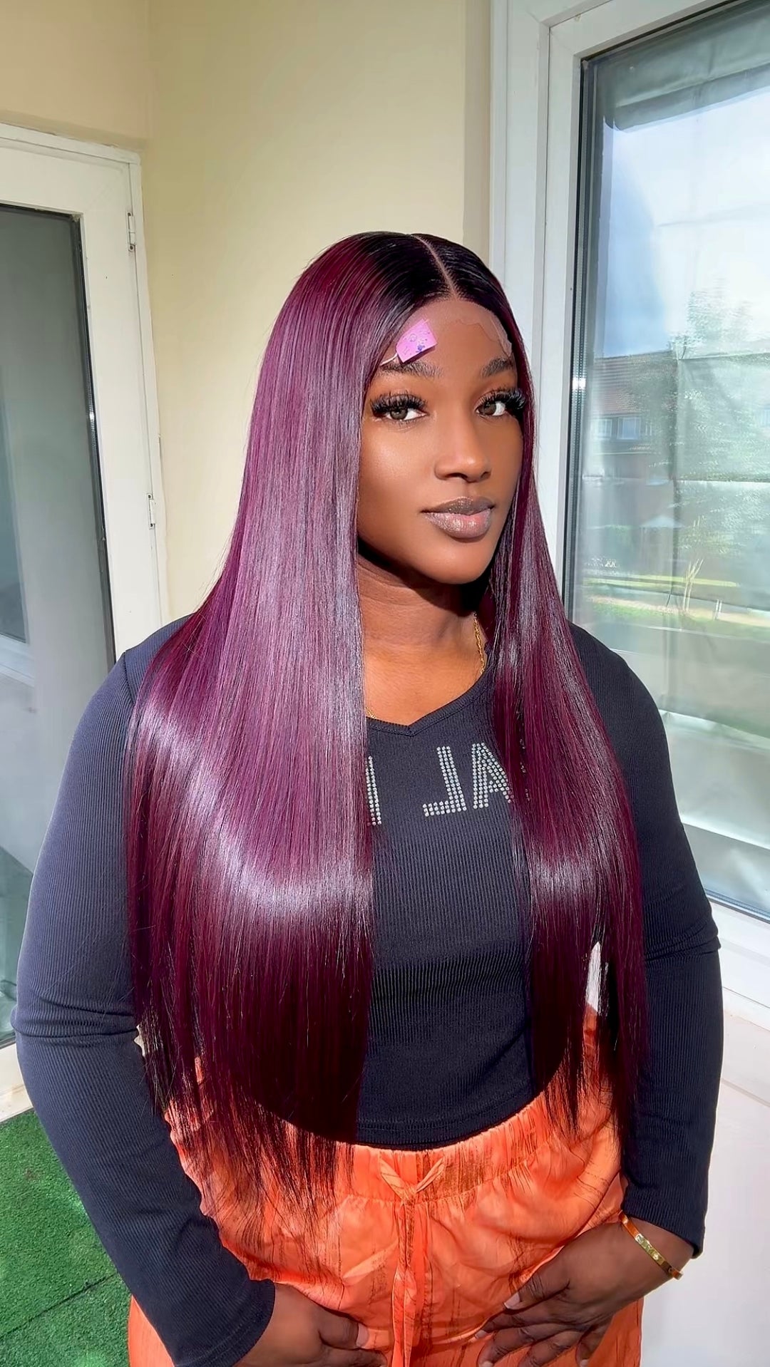 Burgundy Bone Straight