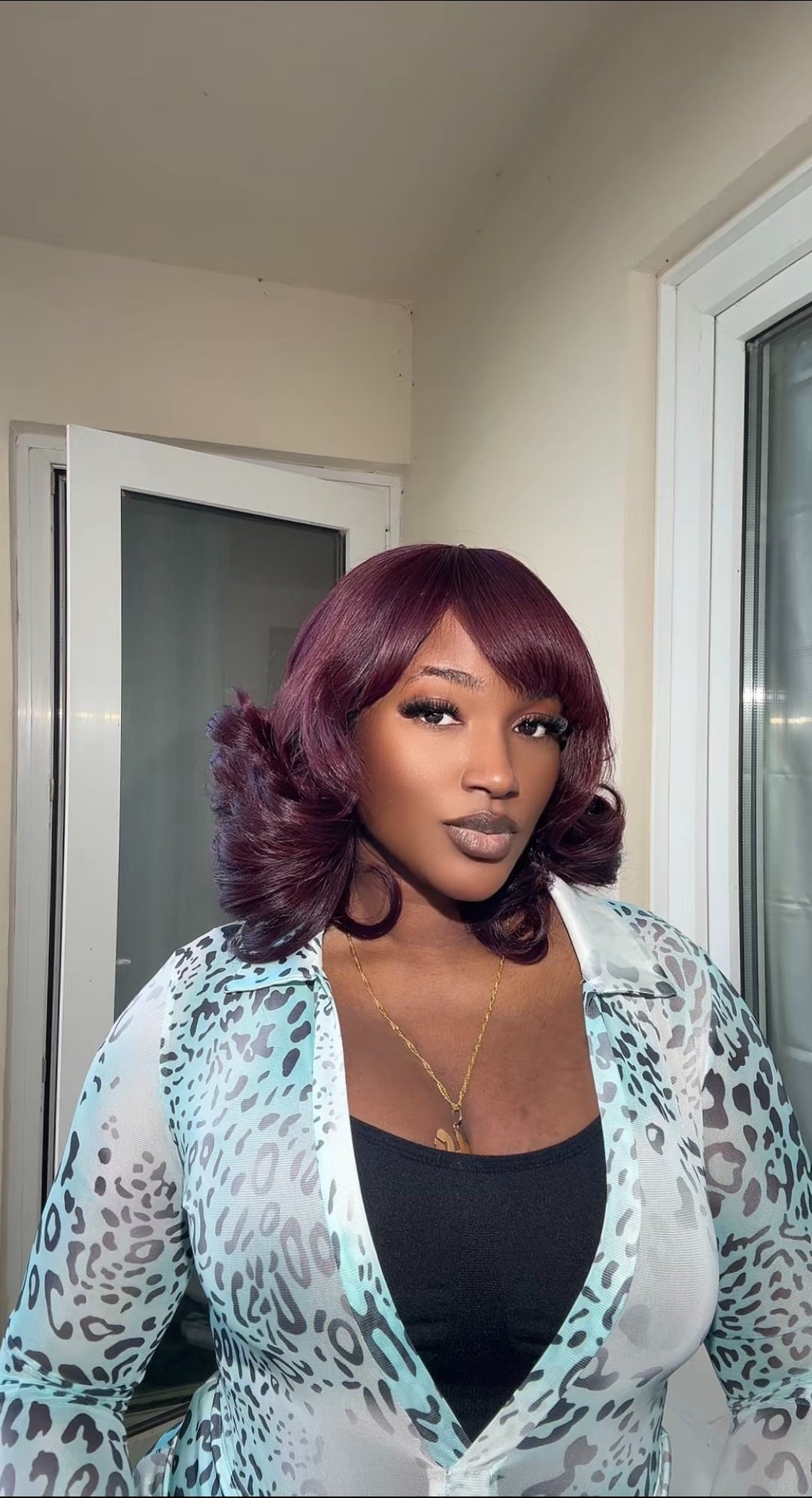 Donor Bouncy Fringe( burgundy and brown )