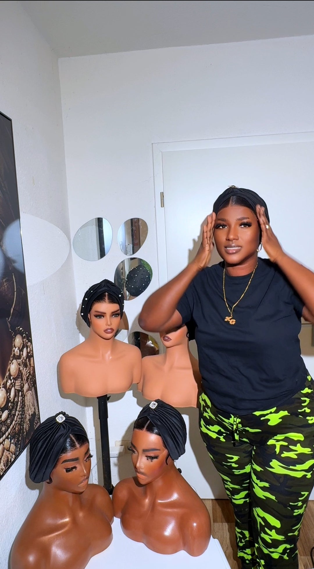 Frontal turban wig package