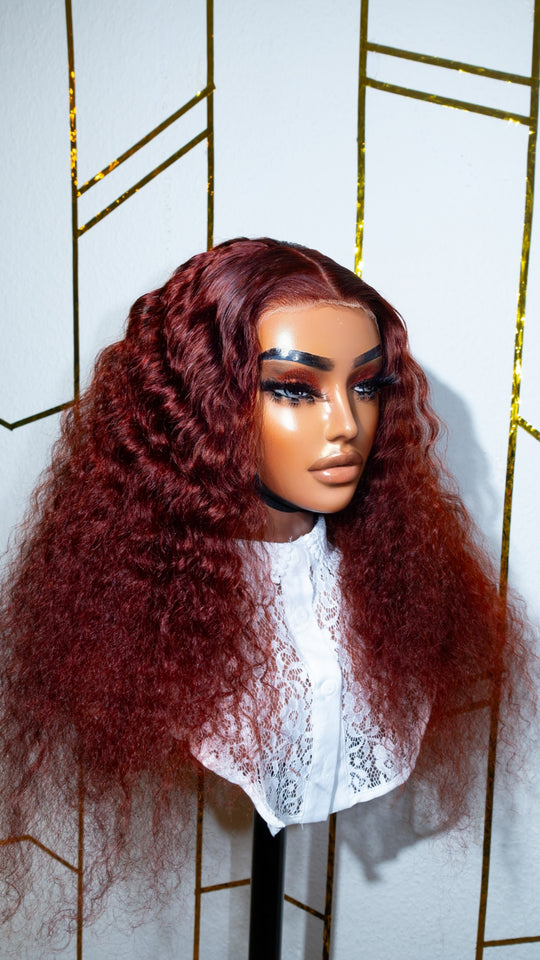 Burgundy peruvian curly