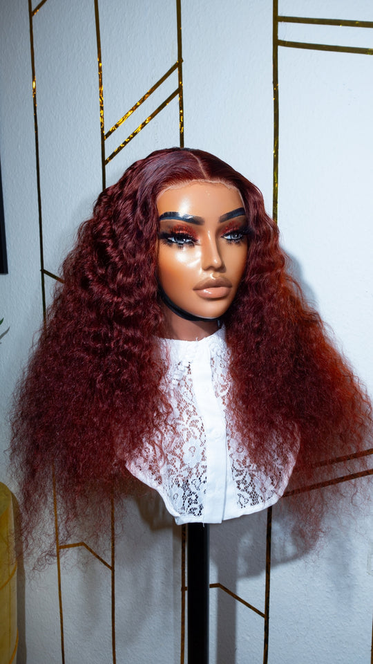 Burgundy peruvian curly